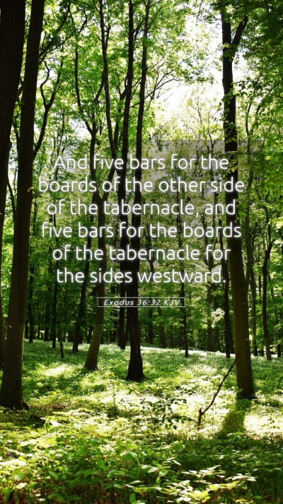 Picture 05 - Exodus 36:32 KJV Mobile Phone Wallpaper - And five bars for the boards of the other side of - Mobile Bible Verse Wallpaper