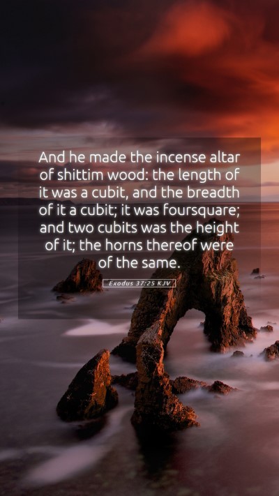 Picture 05 - Exodus 37:25 KJV Mobile Phone Wallpaper - And he made the incense altar of shittim wood: - Mobile Bible Verse Wallpaper