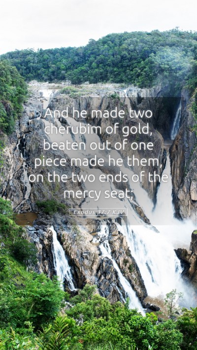 Picture 05 - Exodus 37:7 KJV Mobile Phone Wallpaper - And he made two cherubim of gold, beaten out of - Mobile Bible Verse Wallpaper