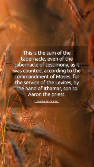 Picture 05 - Exodus 38:21 KJV Mobile Phone Wallpaper - This is the sum of the tabernacle, even of the - Mobile Bible Verse Wallpaper