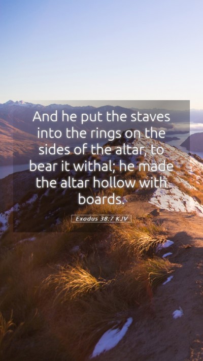 Picture 05 - Exodus 38:7 KJV Mobile Phone Wallpaper - And he put the staves into the rings on the sides - Mobile Bible Verse Wallpaper