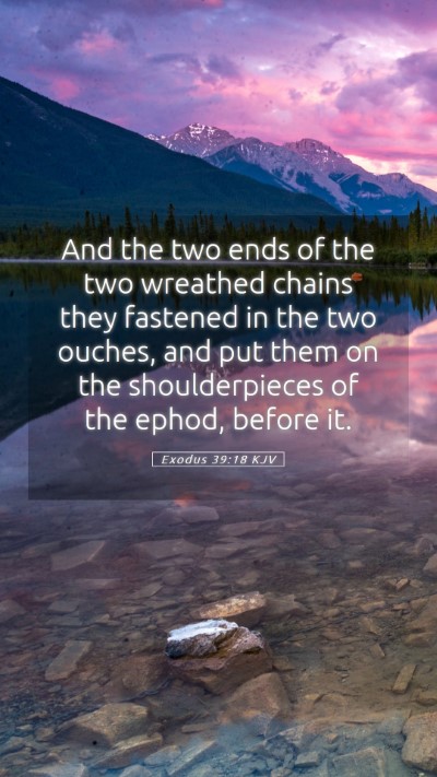 Picture 05 - Exodus 39:18 KJV Mobile Phone Wallpaper - And the two ends of the two wreathed chains they - Mobile Bible Verse Wallpaper