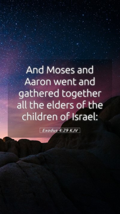 Picture 05 - Exodus 4:29 KJV Mobile Phone Wallpaper - And Moses and Aaron went and gathered together - Mobile Bible Verse Wallpaper