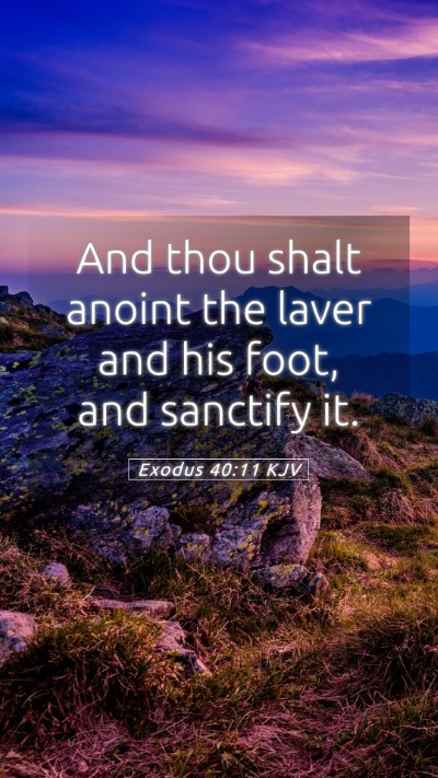 Picture 05 - Exodus 40:11 KJV Mobile Phone Wallpaper - And thou shalt anoint the laver and his foot, and - Mobile Bible Verse Wallpaper