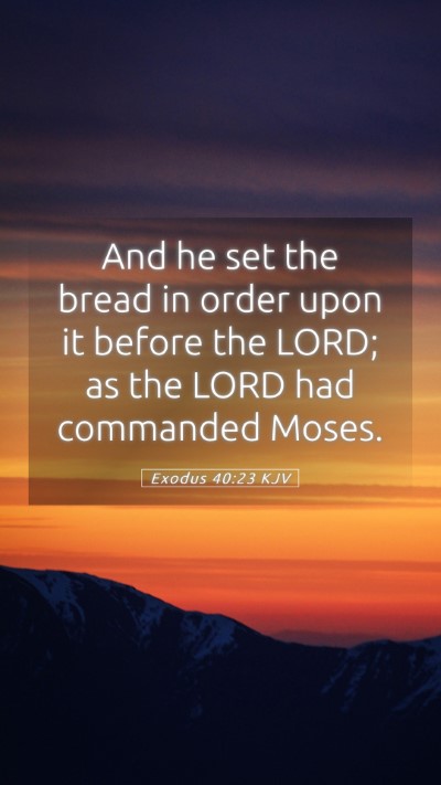 Picture 05 - Exodus 40:23 KJV Mobile Phone Wallpaper - And he set the bread in order upon it before the - Mobile Bible Verse Wallpaper