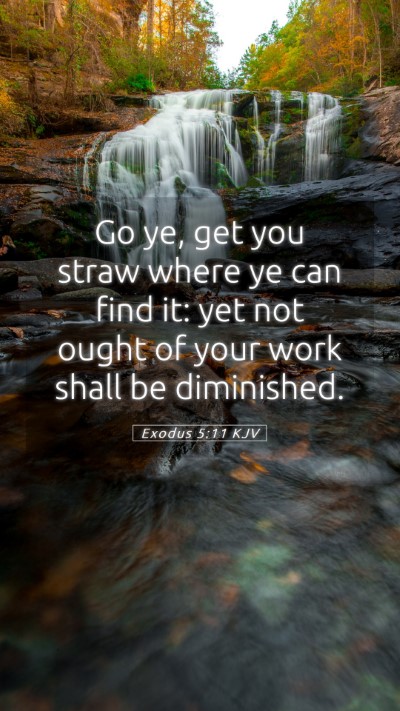 Picture 05 - Exodus 5:11 KJV Mobile Phone Wallpaper - Go ye, get you straw where ye can find it: yet - Mobile Bible Verse Wallpaper