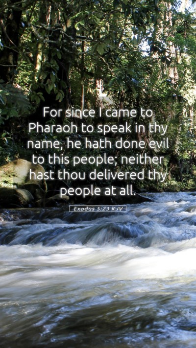 Picture 05 - Exodus 5:23 KJV Mobile Phone Wallpaper - For since I came to Pharaoh to speak in thy name, - Mobile Bible Verse Wallpaper