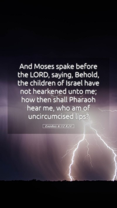Picture 05 - Exodus 6:12 KJV Mobile Phone Wallpaper - And Moses spake before the LORD, saying, Behold, - Mobile Bible Verse Wallpaper