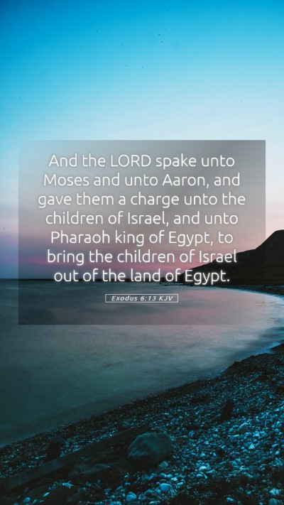 Picture 05 - Exodus 6:13 KJV Mobile Phone Wallpaper - And the LORD spake unto Moses and unto Aaron, and - Mobile Bible Verse Wallpaper