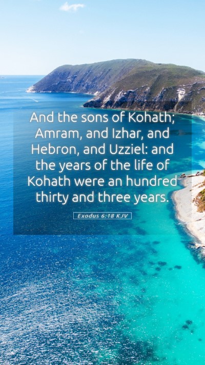 Picture 05 - Exodus 6:18 KJV Mobile Phone Wallpaper - And the sons of Kohath; Amram, and Izhar, and - Mobile Bible Verse Wallpaper