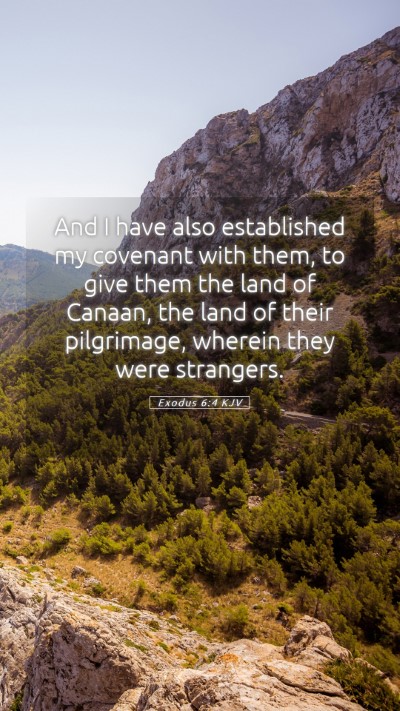 Picture 05 - Exodus 6:4 KJV Mobile Phone Wallpaper - And I have also established my covenant with - Mobile Bible Verse Wallpaper