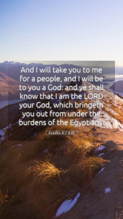 Picture 05 - Exodus 6:7 KJV Mobile Phone Wallpaper - And I will take you to me for a people, and I - Mobile Bible Verse Wallpaper