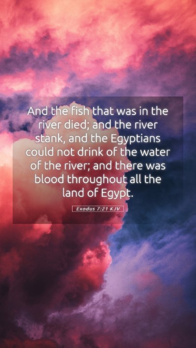 Picture 05 - Exodus 7:21 KJV Mobile Phone Wallpaper - And the fish that was in the river died; and the - Mobile Bible Verse Wallpaper