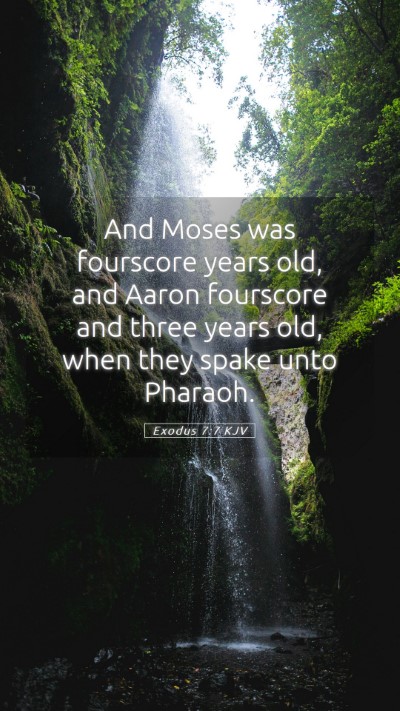 Picture 05 - Exodus 7:7 KJV Mobile Phone Wallpaper - And Moses was fourscore years old, and Aaron - Mobile Bible Verse Wallpaper