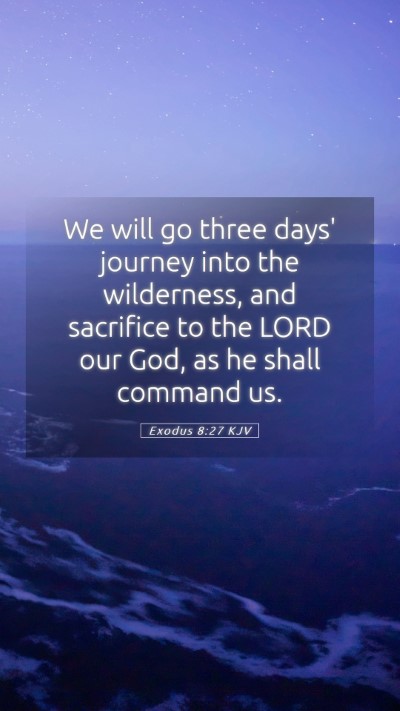 Picture 05 - Exodus 8:27 KJV Mobile Phone Wallpaper - We will go three days' journey into the - Mobile Bible Verse Wallpaper