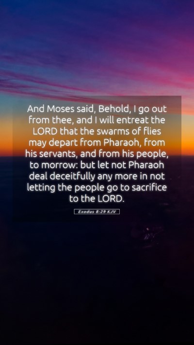 Picture 05 - Exodus 8:29 KJV Mobile Phone Wallpaper - And Moses said, Behold, I go out from thee, and I - Mobile Bible Verse Wallpaper