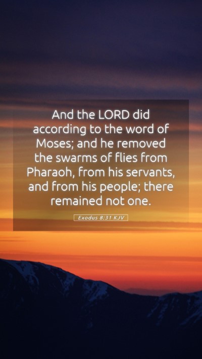 Picture 05 - Exodus 8:31 KJV Mobile Phone Wallpaper - And the LORD did according to the word of Moses; - Mobile Bible Verse Wallpaper