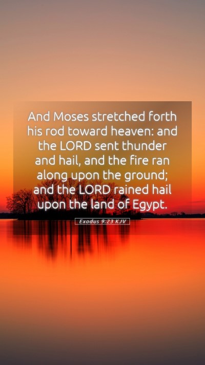 Picture 05 - Exodus 9:23 KJV Mobile Phone Wallpaper - And Moses stretched forth his rod toward heaven: - Mobile Bible Verse Wallpaper