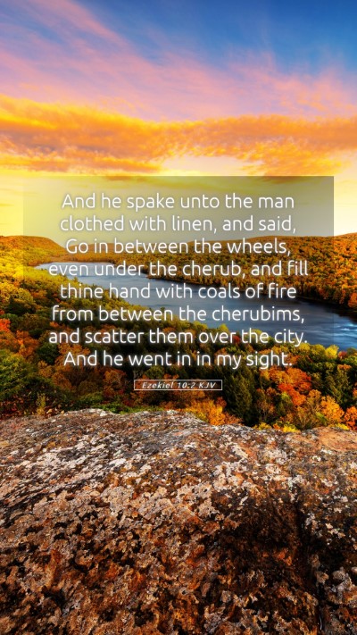 Picture 05 - Ezekiel 10:2 KJV Mobile Phone Wallpaper - And he spake unto the man clothed with linen, and - Mobile Bible Verse Wallpaper