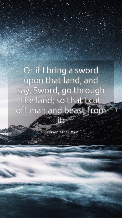 Picture 05 - Ezekiel 14:17 KJV Mobile Phone Wallpaper - Or if I bring a sword upon that land, and say, - Mobile Bible Verse Wallpaper