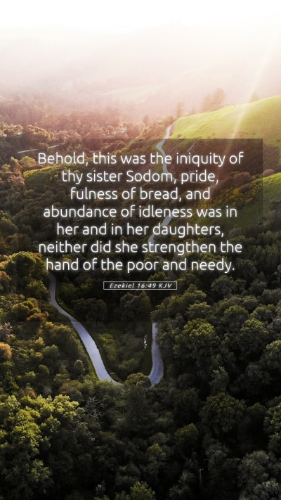 Picture 05 - Ezekiel 16:49 KJV Mobile Phone Wallpaper - Behold, this was the iniquity of thy sister - Mobile Bible Verse Wallpaper