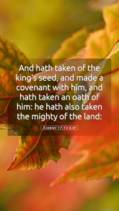 Picture 05 - Ezekiel 17:13 KJV Mobile Phone Wallpaper - And hath taken of the king's seed, and made a - Mobile Bible Verse Wallpaper