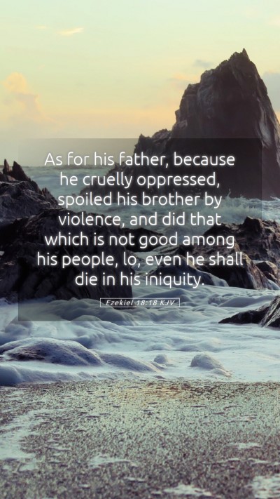 Picture 05 - Ezekiel 18:18 KJV Mobile Phone Wallpaper - As for his father, because he cruelly oppressed, - Mobile Bible Verse Wallpaper