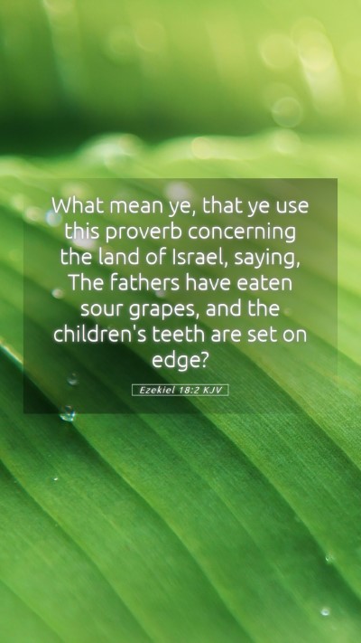Picture 05 - Ezekiel 18:2 KJV Mobile Phone Wallpaper - What mean ye, that ye use this proverb concerning - Mobile Bible Verse Wallpaper