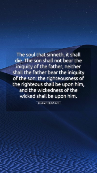 Picture 05 - Ezekiel 18:20 KJV Mobile Phone Wallpaper - The soul that sinneth, it shall die. The son - Mobile Bible Verse Wallpaper