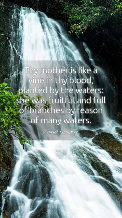 Picture 05 - Ezekiel 19:10 KJV Mobile Phone Wallpaper - Thy mother is like a vine in thy blood, planted - Mobile Bible Verse Wallpaper