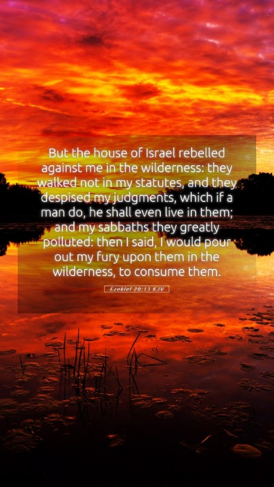 Picture 05 - Ezekiel 20:13 KJV Mobile Phone Wallpaper - But the house of Israel rebelled against me in - Mobile Bible Verse Wallpaper