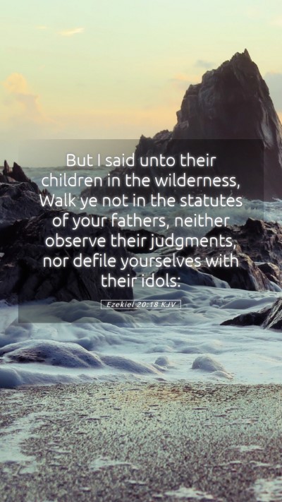 Picture 05 - Ezekiel 20:18 KJV Mobile Phone Wallpaper - But I said unto their children in the wilderness, - Mobile Bible Verse Wallpaper