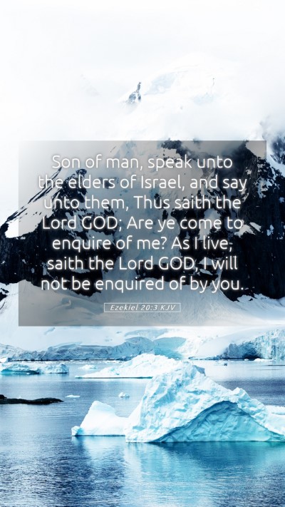 Picture 05 - Ezekiel 20:3 KJV Mobile Phone Wallpaper - Son of man, speak unto the elders of Israel, and - Mobile Bible Verse Wallpaper