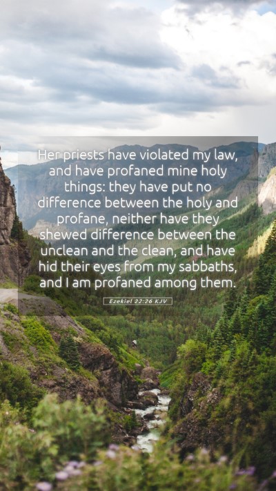 Picture 05 - Ezekiel 22:26 KJV Mobile Phone Wallpaper - Her priests have violated my law, and have - Mobile Bible Verse Wallpaper