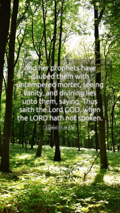 Picture 05 - Ezekiel 22:28 KJV Mobile Phone Wallpaper - And her prophets have daubed them with untempered - Mobile Bible Verse Wallpaper