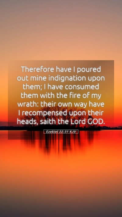 Picture 05 - Ezekiel 22:31 KJV Mobile Phone Wallpaper - Therefore have I poured out mine indignation upon - Mobile Bible Verse Wallpaper