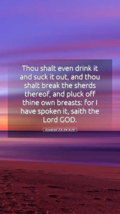 Picture 05 - Ezekiel 23:34 KJV Mobile Phone Wallpaper - Thou shalt even drink it and suck it out, and - Mobile Bible Verse Wallpaper