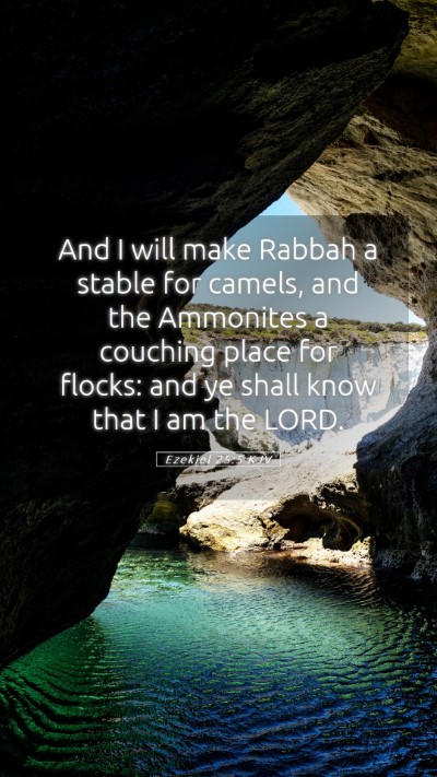 Picture 05 - Ezekiel 25:5 KJV Mobile Phone Wallpaper - And I will make Rabbah a stable for camels, and - Mobile Bible Verse Wallpaper