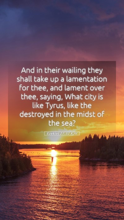 Picture 05 - Ezekiel 27:32 KJV Mobile Phone Wallpaper - And in their wailing they shall take up a - Mobile Bible Verse Wallpaper