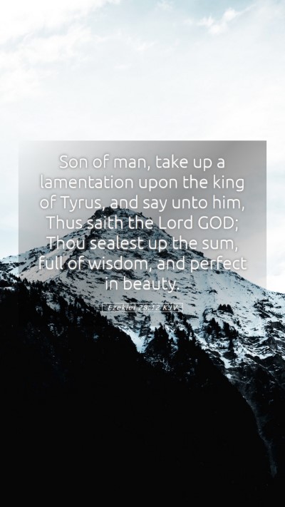 Picture 05 - Ezekiel 28:12 KJV Mobile Phone Wallpaper - Son of man, take up a lamentation upon the king - Mobile Bible Verse Wallpaper