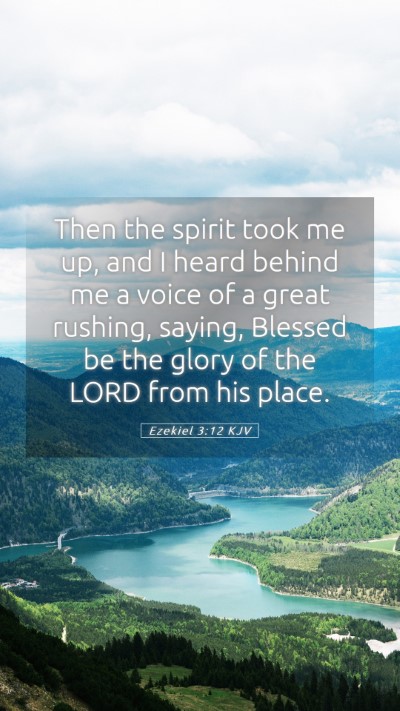 Picture 05 - Ezekiel 3:12 KJV Mobile Phone Wallpaper - Then the spirit took me up, and I heard behind me - Mobile Bible Verse Wallpaper
