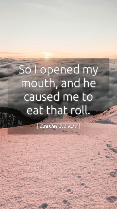 Picture 05 - Ezekiel 3:2 KJV Mobile Phone Wallpaper - So I opened my mouth, and he caused me to eat - Mobile Bible Verse Wallpaper