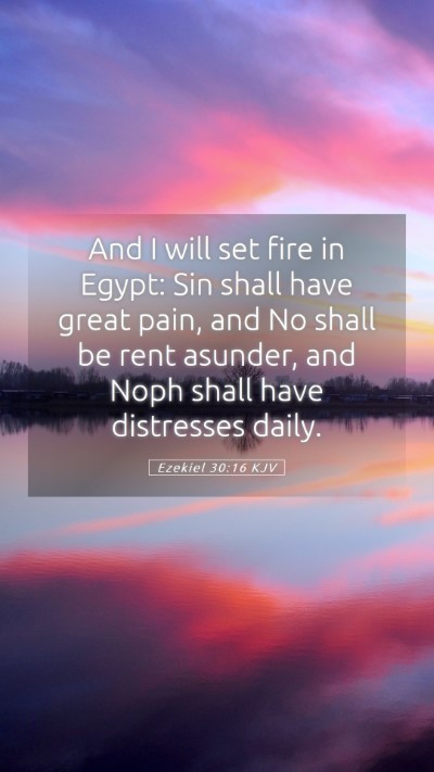 Picture 05 - Ezekiel 30:16 KJV Mobile Phone Wallpaper - And I will set fire in Egypt: Sin shall have - Mobile Bible Verse Wallpaper