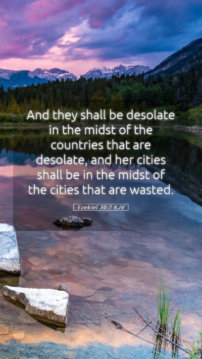 Picture 05 - Ezekiel 30:7 KJV Mobile Phone Wallpaper - And they shall be desolate in the midst of the - Mobile Bible Verse Wallpaper