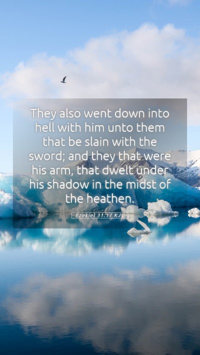 Picture 05 - Ezekiel 31:17 KJV Mobile Phone Wallpaper - They also went down into hell with him unto them - Mobile Bible Verse Wallpaper
