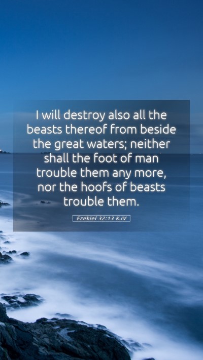 Picture 05 - Ezekiel 32:13 KJV Mobile Phone Wallpaper - I will destroy also all the beasts thereof from - Mobile Bible Verse Wallpaper
