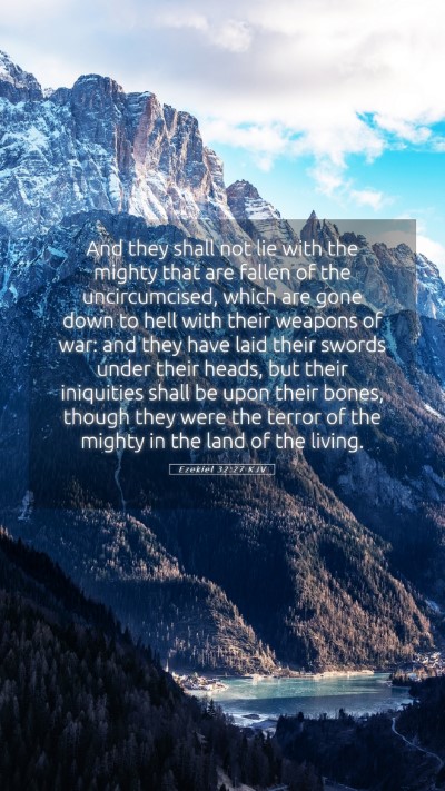 Picture 05 - Ezekiel 32:27 KJV Mobile Phone Wallpaper - And they shall not lie with the mighty that are - Mobile Bible Verse Wallpaper