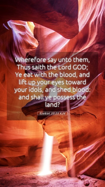 Picture 05 - Ezekiel 33:25 KJV Mobile Phone Wallpaper - Wherefore say unto them, Thus saith the Lord GOD; - Mobile Bible Verse Wallpaper