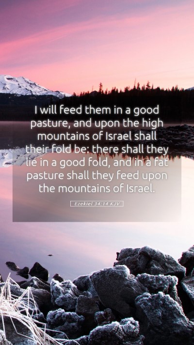 Picture 05 - Ezekiel 34:14 KJV Mobile Phone Wallpaper - I will feed them in a good pasture, and upon the - Mobile Bible Verse Wallpaper
