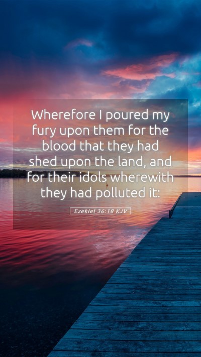 Picture 05 - Ezekiel 36:18 KJV Mobile Phone Wallpaper - Wherefore I poured my fury upon them for the - Mobile Bible Verse Wallpaper